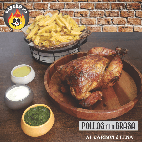 1 Pollo + Papas + Cremas