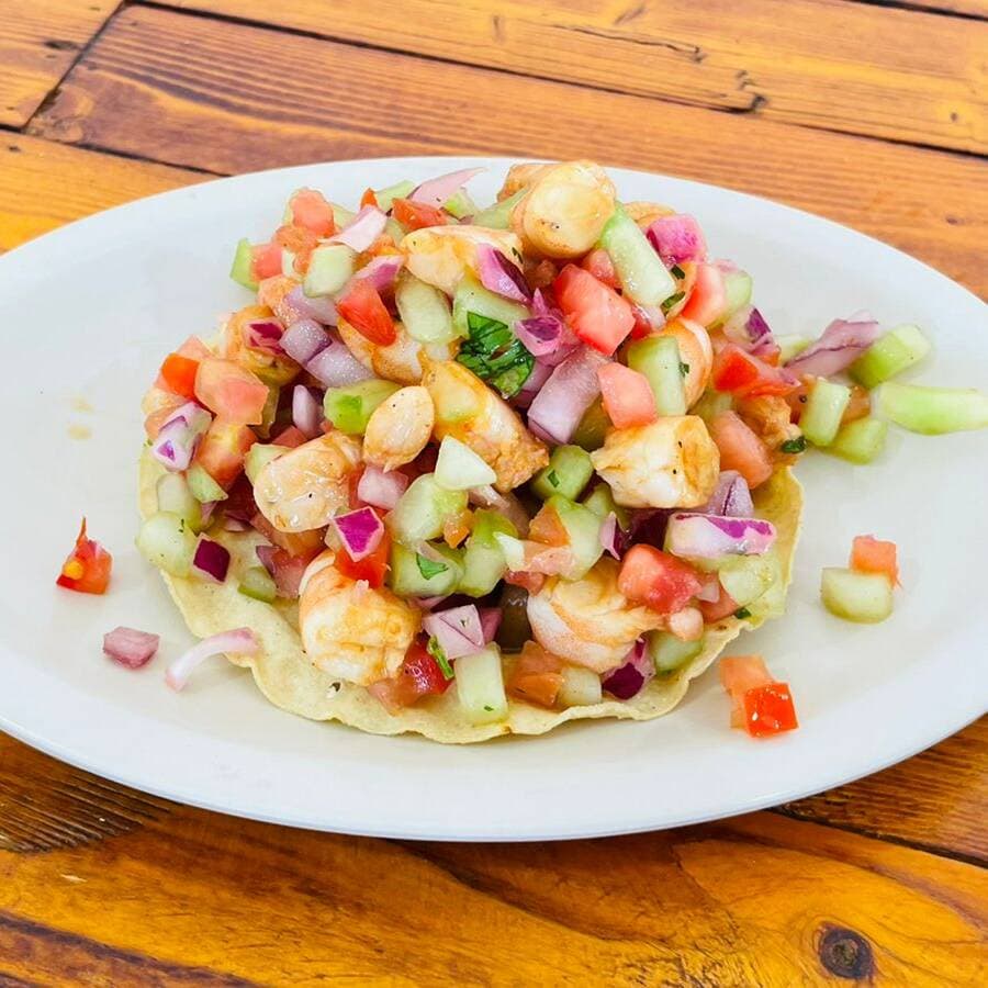 TOSTADA DE CEVICHE COCIDO