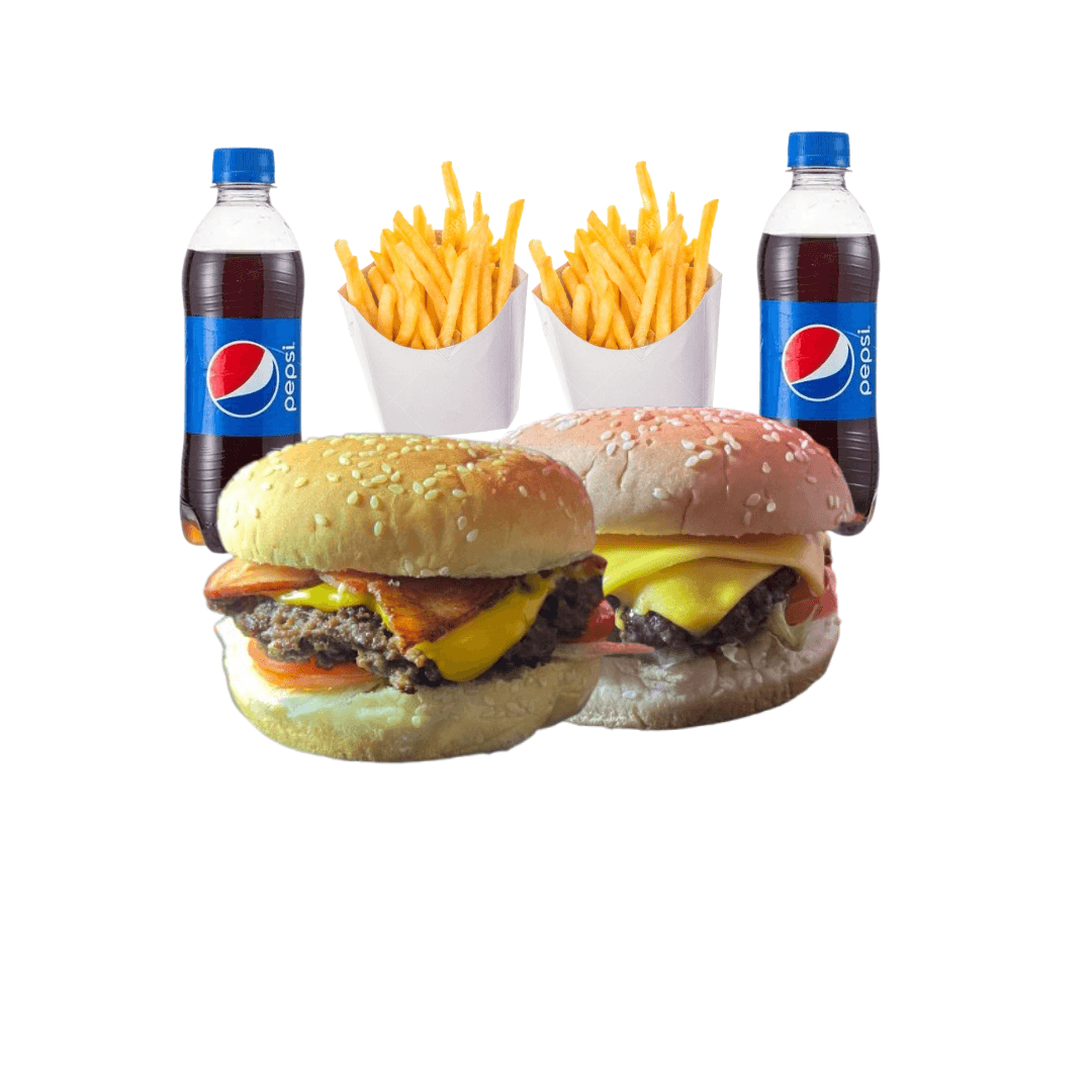 Burguer Bacon + Burguer Cheese + 2 Pepsis