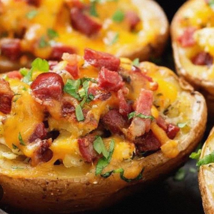 Papas  Rellena de Mozarella Y Salchicha