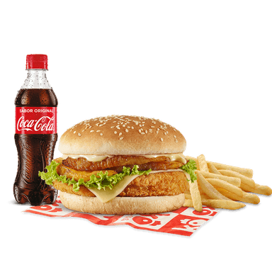 Combo hamburguesa kokoriko apanada