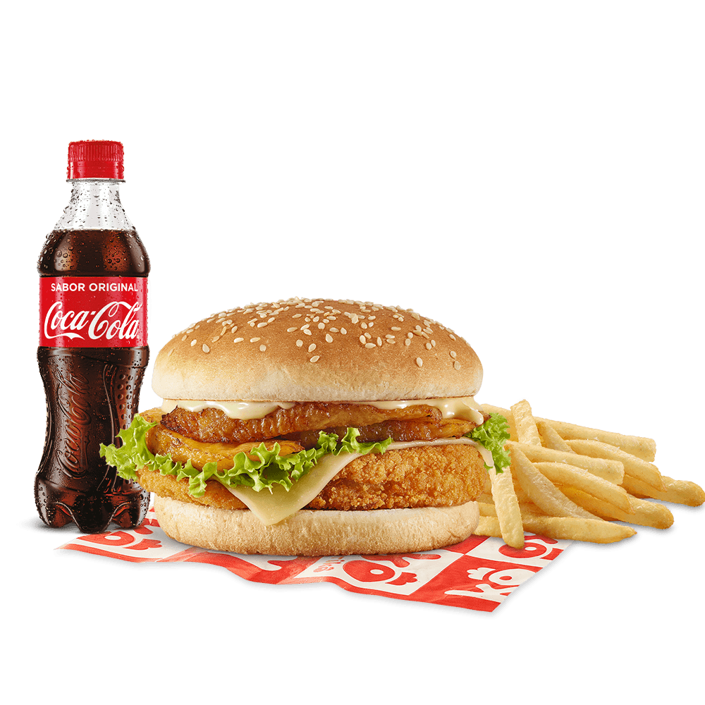 Combo hamburguesa kokoriko apanada