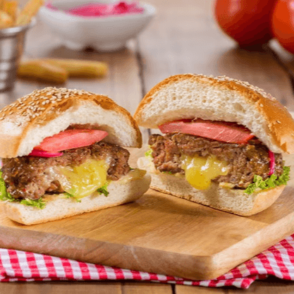 Hamburguesa Rellena de Queso con Chorizo