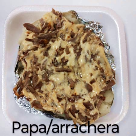 Papa con Arrachera y Queso