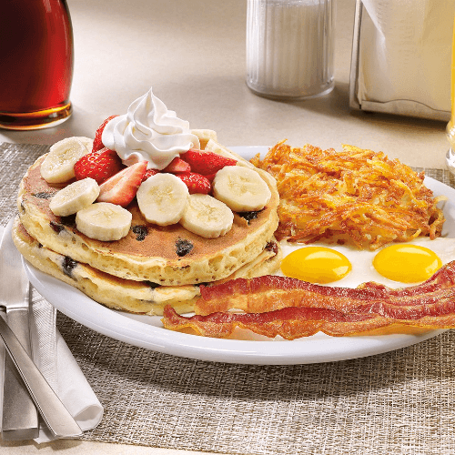 Double Berry Banana Pancake Breakfast
