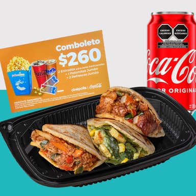 Combo Coca Cola - Gorditas Rellenas + Cupón cine