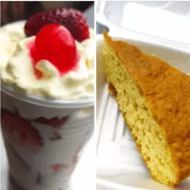 Fresas con crema+ Torta vainilla