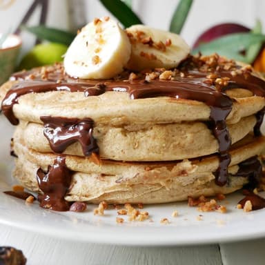 HOT CAKES CHOCO-BANANA (GLUTTEN FREE Y PROTEÍCOS)