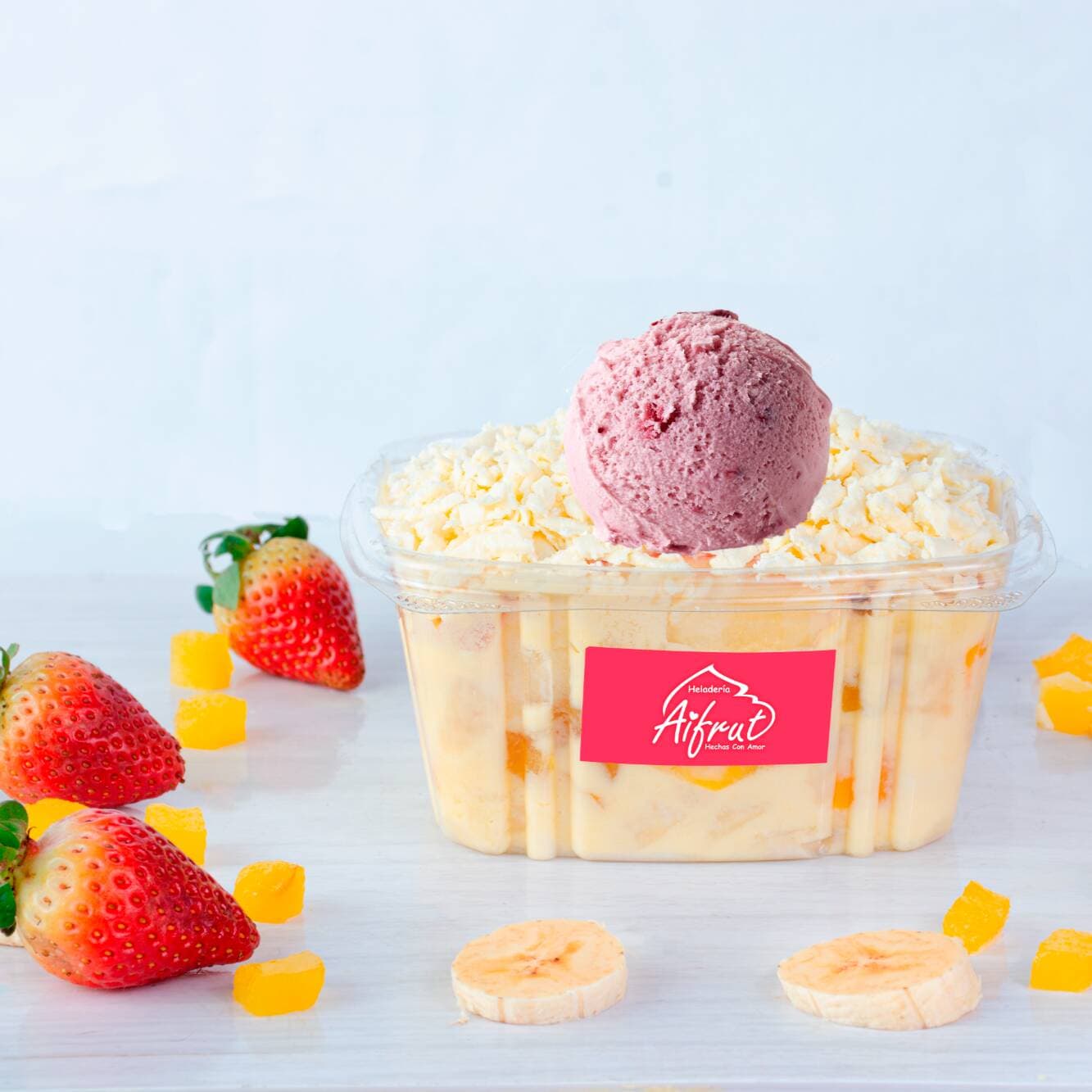 Ensalada de Frutas Mediana con Helado