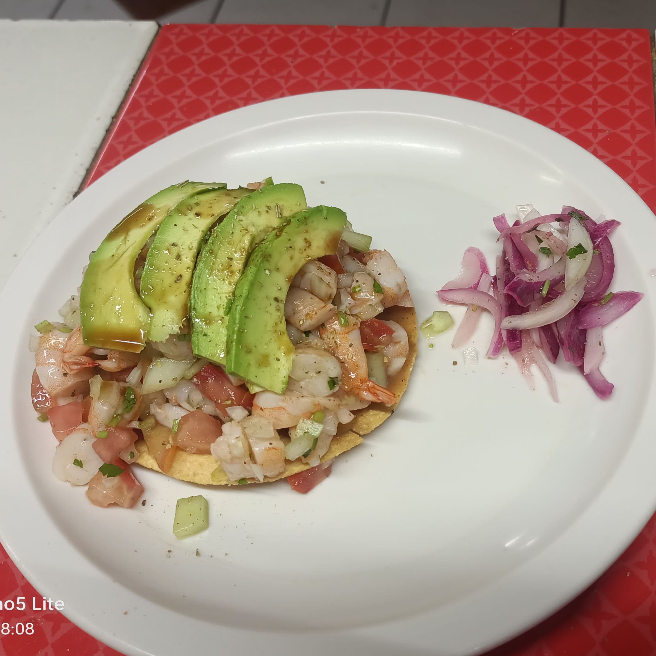 Tostada de Ceviche de Camarón
