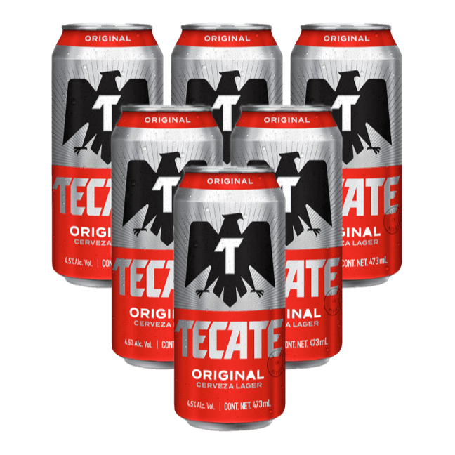 Six Tecate Laton Light-Roja