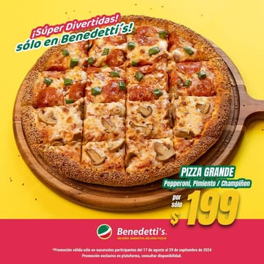 Pizza GRANDE  1/2 Peperoni 1/2 Pimiento Verde Cham
