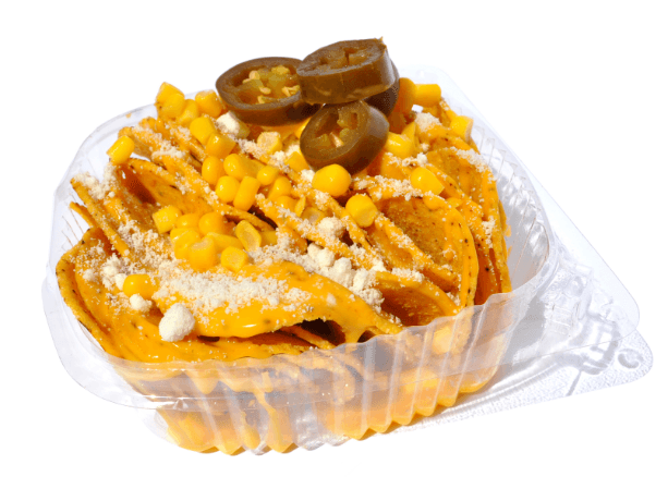 Nachos con Queso y Elote