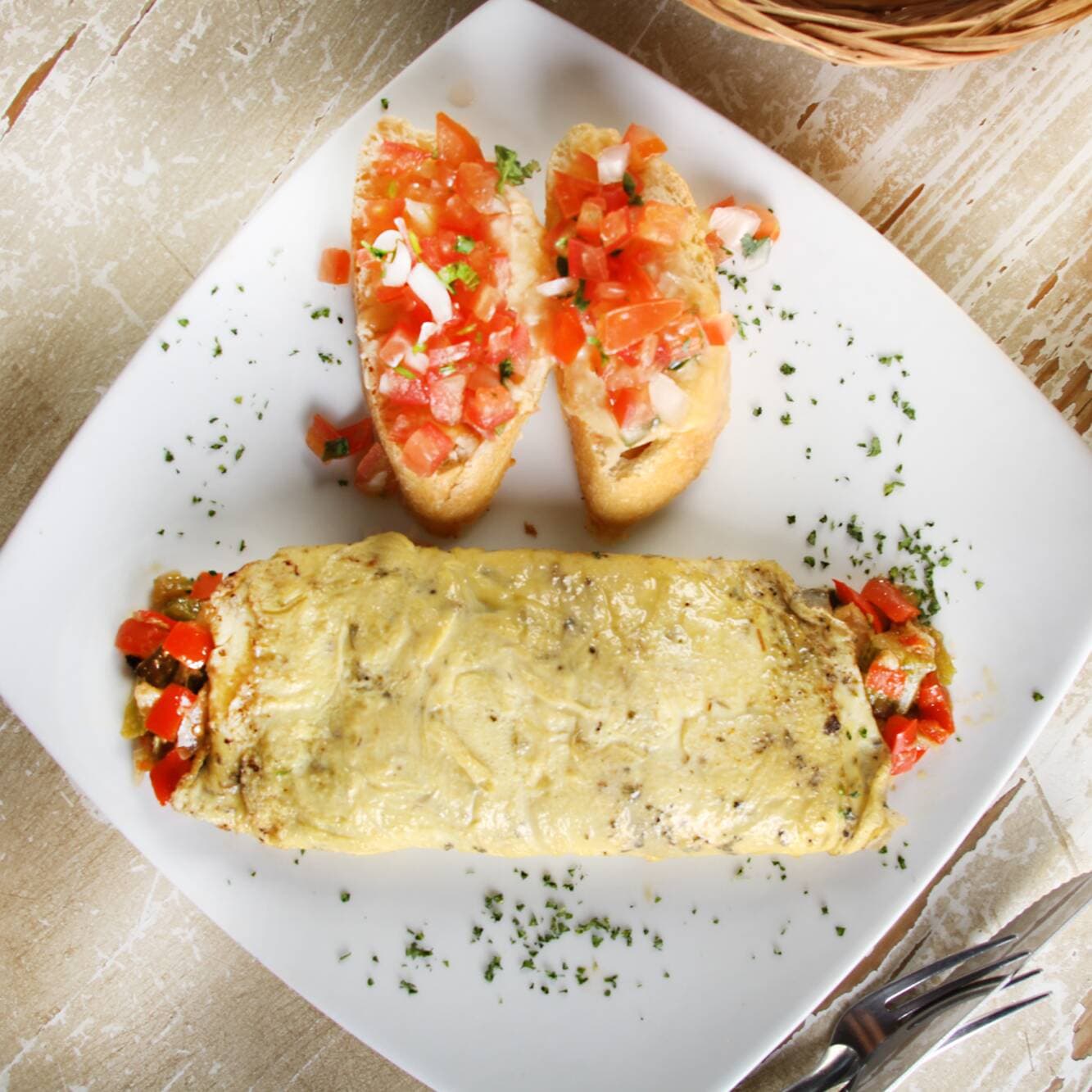 Omelette de Ratatuille con Queso