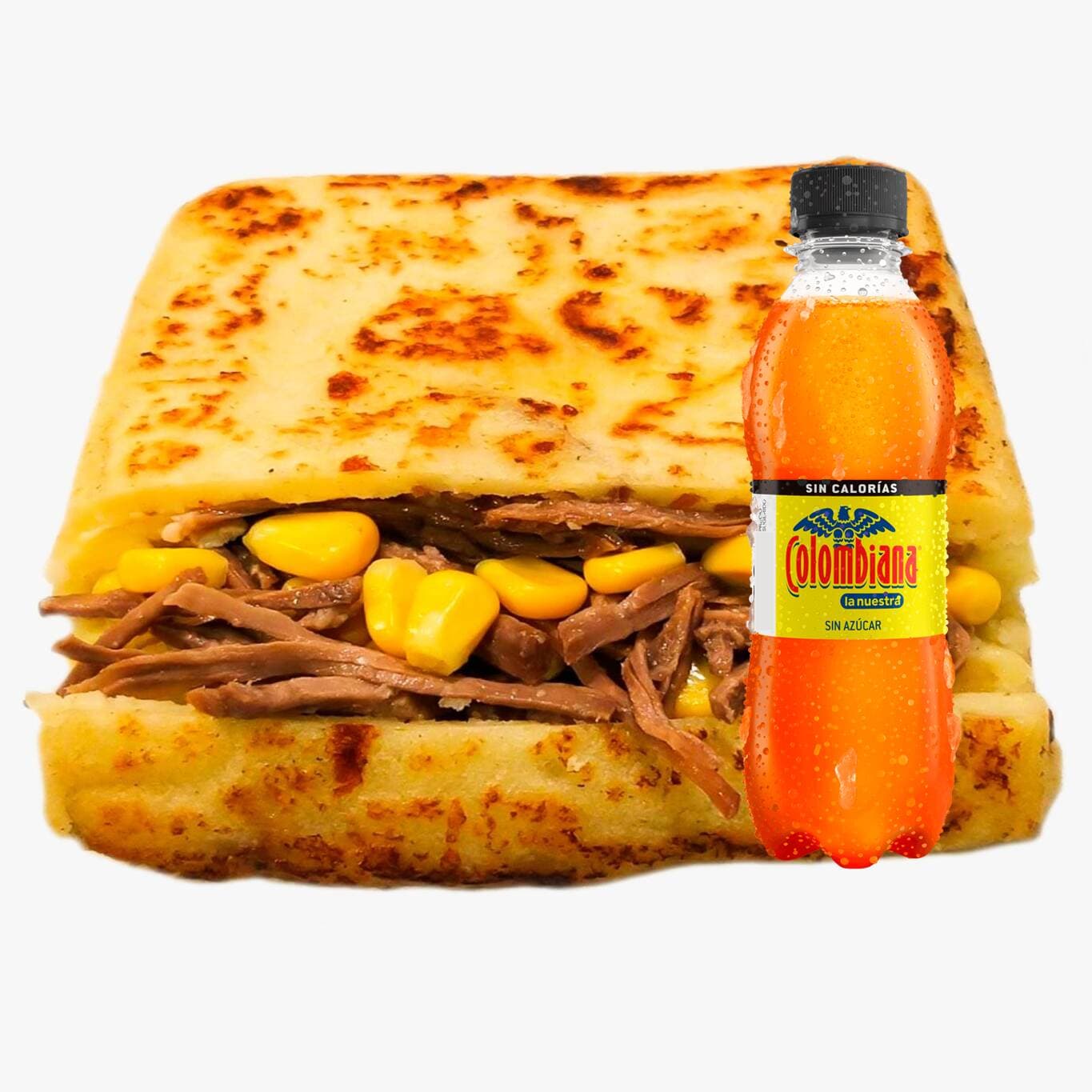 Combo Arepa Carne, Maiz SOLTERA + 🥤 250ml