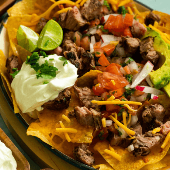 Nachos con bistec