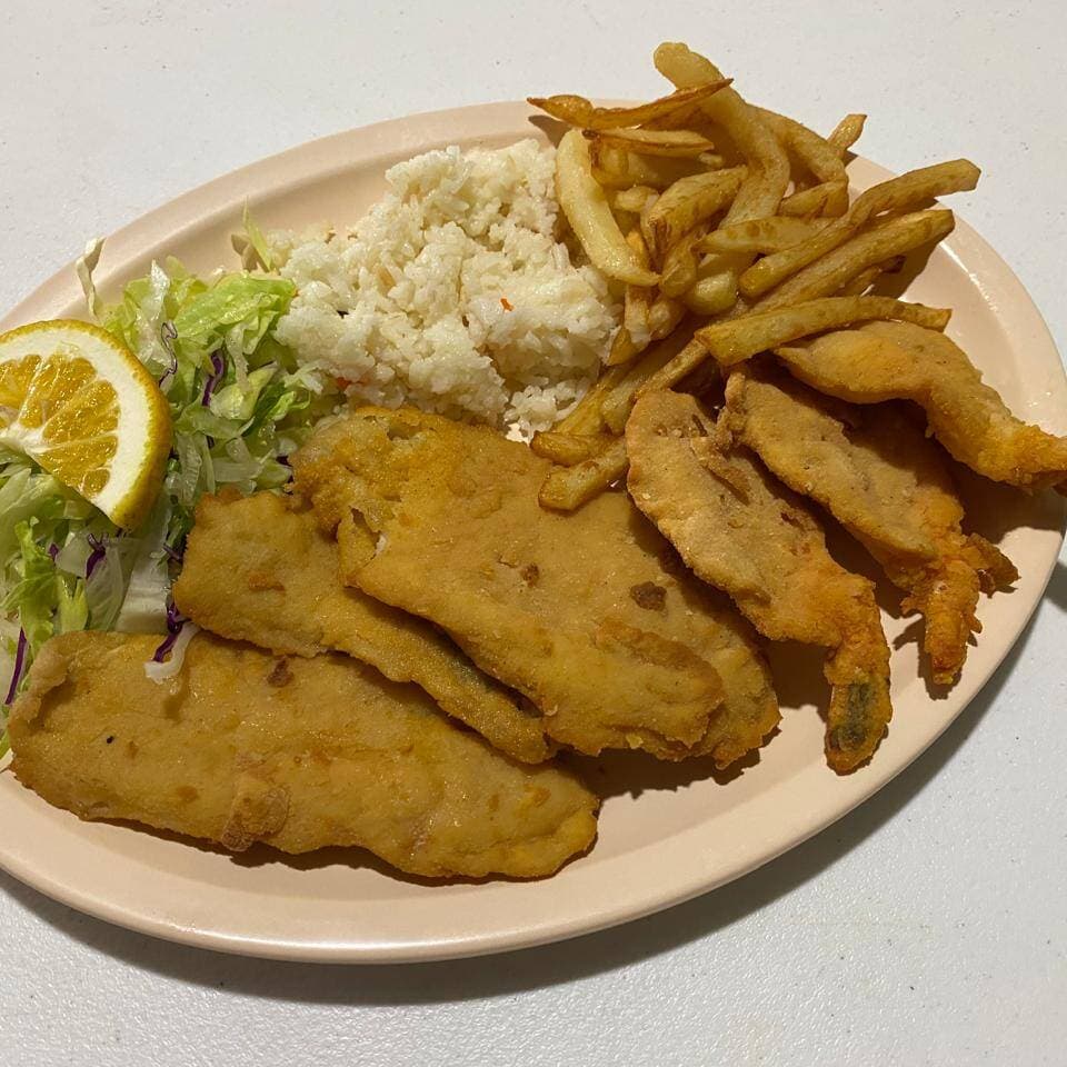 Platillo Mixto (Camarones y Filete Empanizado)