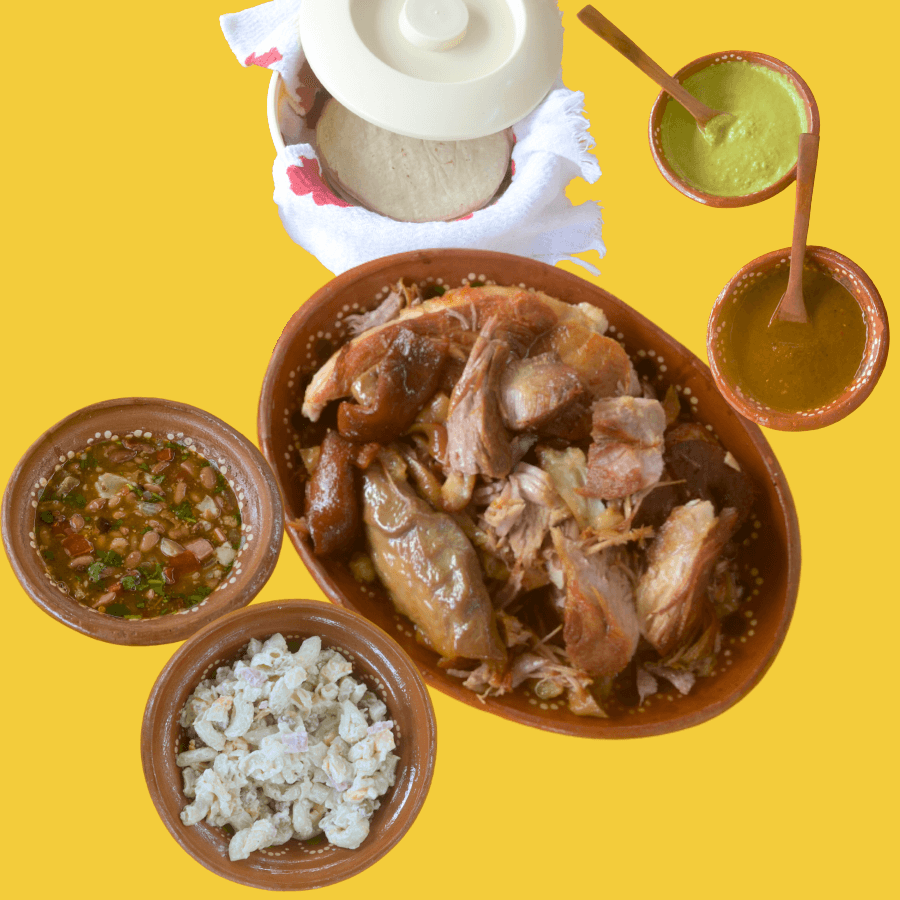 Carnitas Surtidas Medio Kilo + 2 Complementos