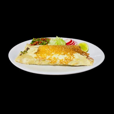 Burrito norteño con costra de queso