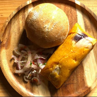tamal criollo con lomito de chancho