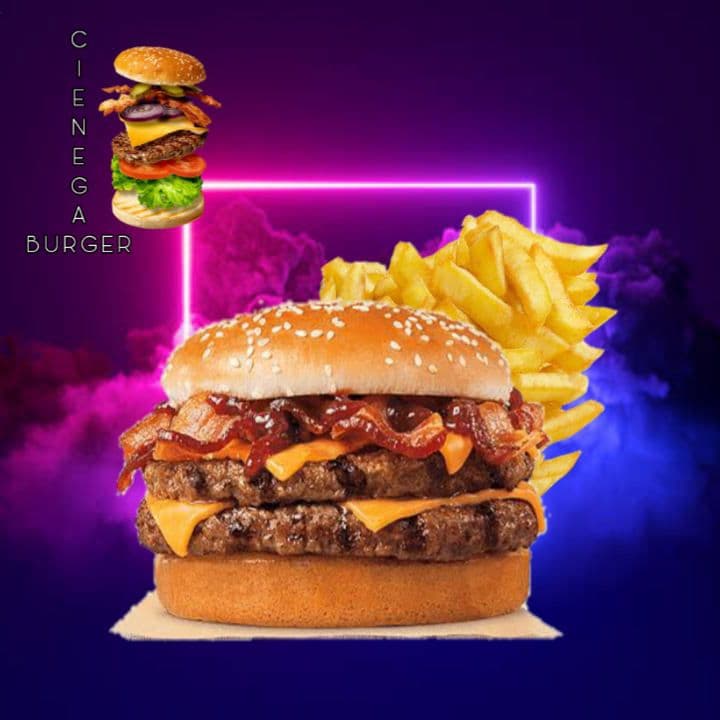 Burger Doble BBQ con Papas 60g