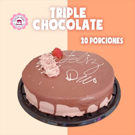 Pastel Triple Chocolate (20 Porciones)