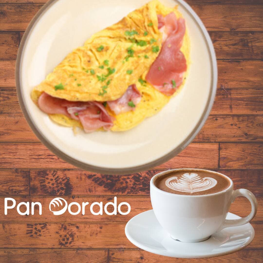 Omelet Con Jamon y queso + Bebida