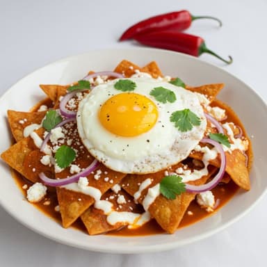 Chilaquiles con un Huevo estrellado