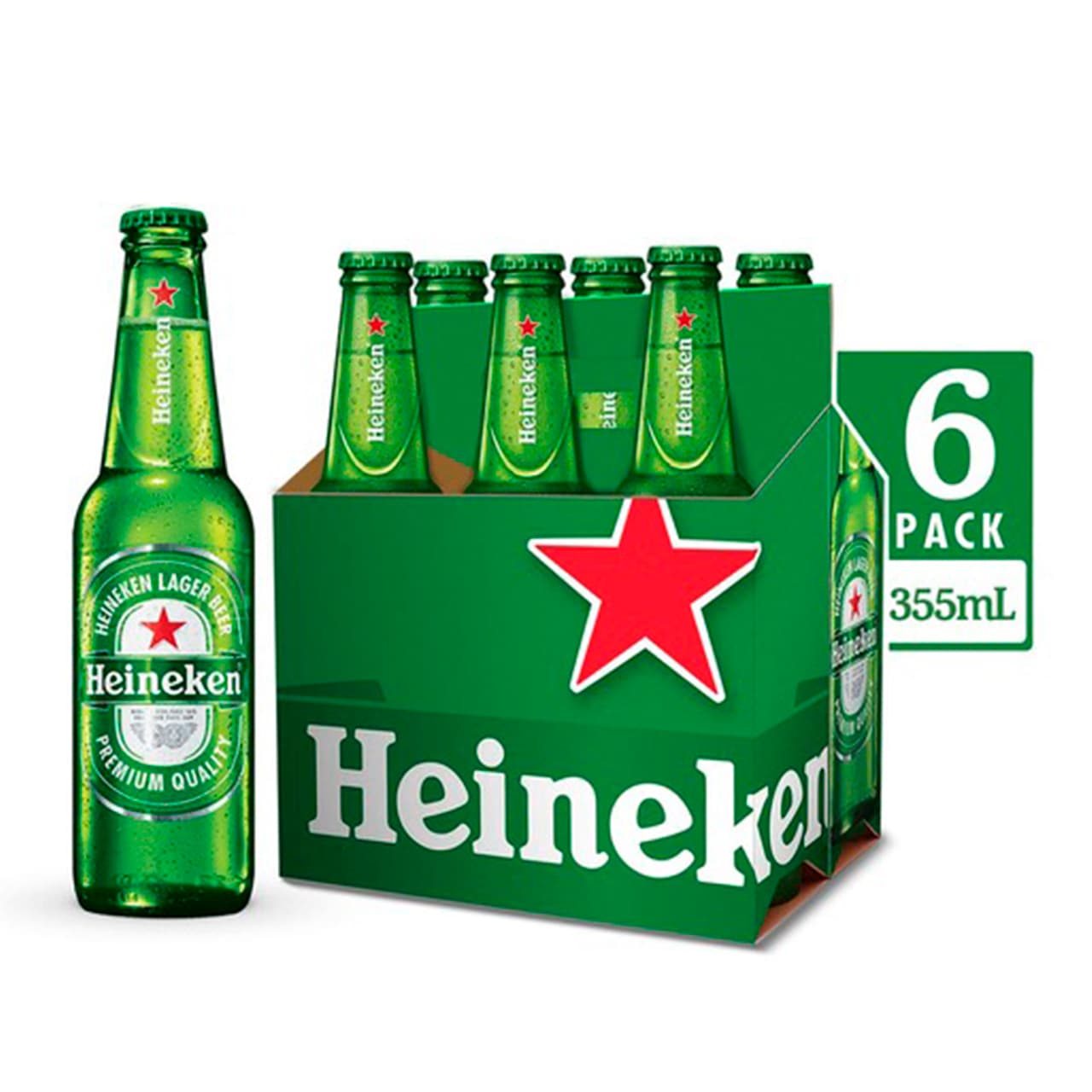 Heineken Cerveza Original Botella Six Pack 355 ml