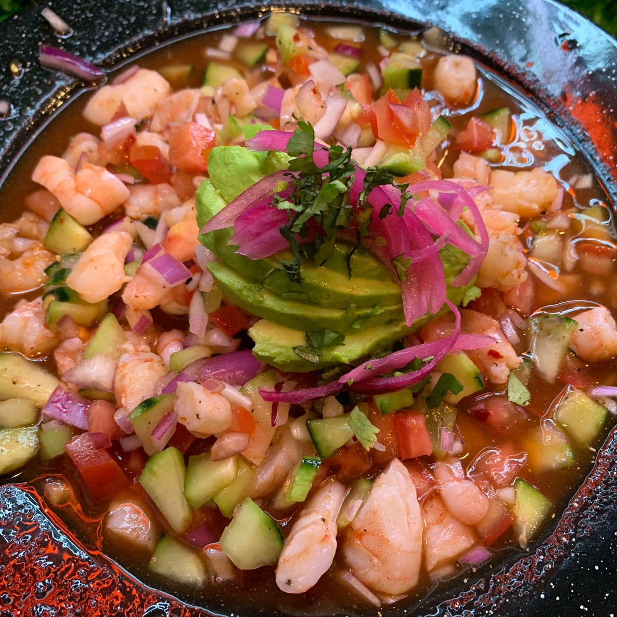 Orden ceviche camarón cocido