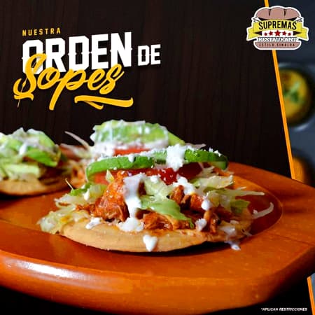 Orden de Sopes + Bebida (Jamaica o Té)