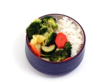 Bowl Tazón de Verduras con Arroz Blanco