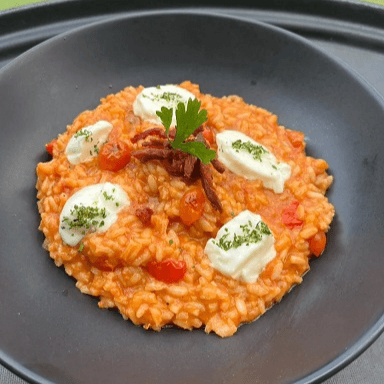 RISOTTO AL POMODORO E BURRATA