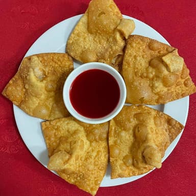 Wantán Frito con Pollo y Salsa Agridulce 10 uds