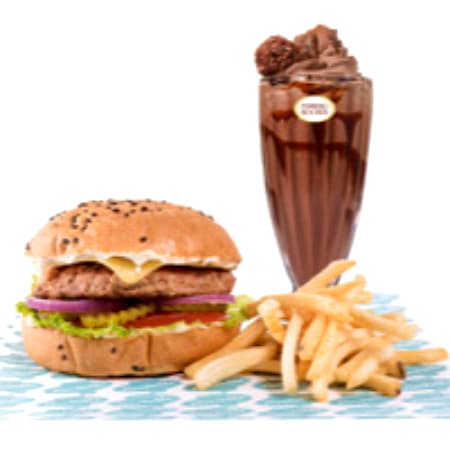 Súper Combo: Cheeseburger + Papas + Malt Special