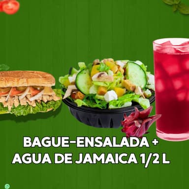 Bague-Ensalada + Agua de Jamaica 1/2l