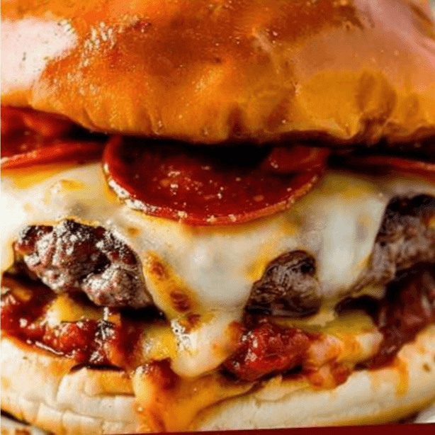 Alanis Pizza Burger (Pepperoni, Carne, 4 Quesos)