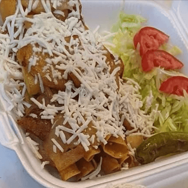 5 tacos dorados de deshebrada