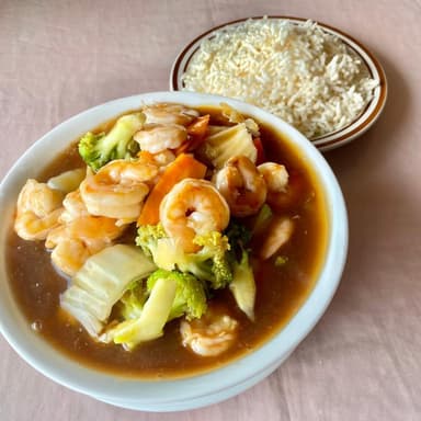 Arroz Tostado con Camarones