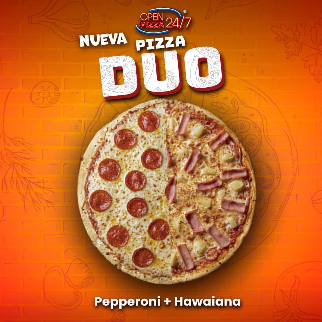 Pizza Dúo Pepperoni Y  Hawaiana!