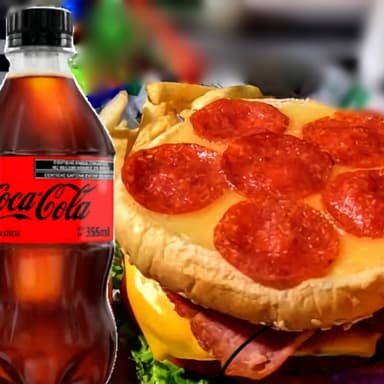 Hamburguesa Pepperoni + Coca Cola 355ml Zero