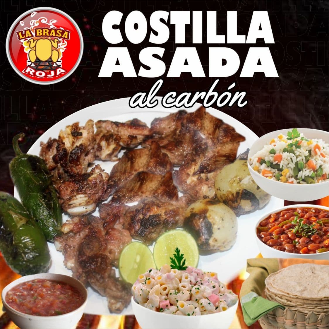 1/2 Kg de Costilla Asada al Carbón