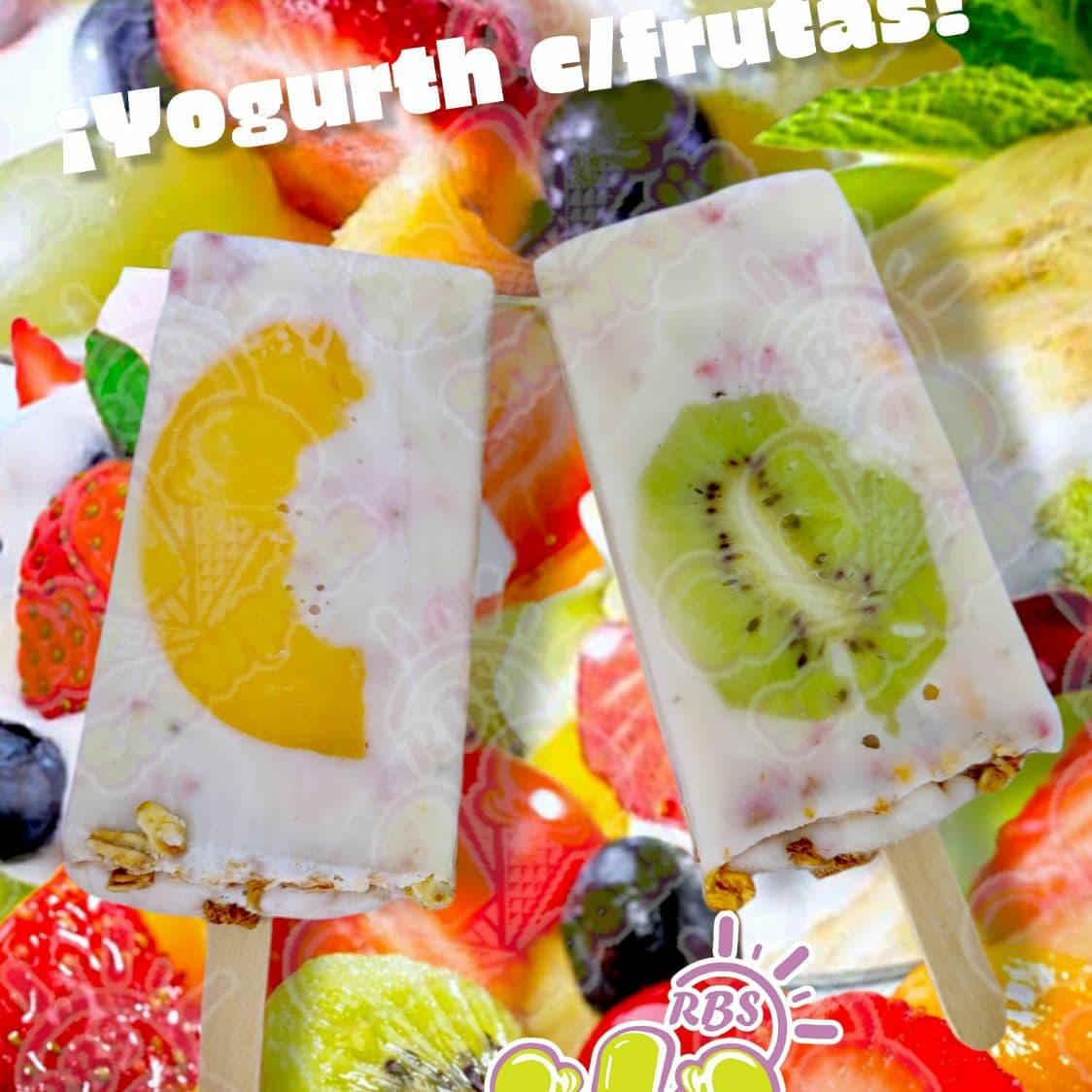 Paleta de Yogurth con fruta