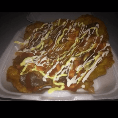 Patacon co frijoles