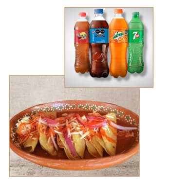 5 Tacos Dorados sencillos+ Bebida