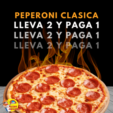 Lleva 2 y Paga 1 Pizza Pepperoni Clásica Familiar