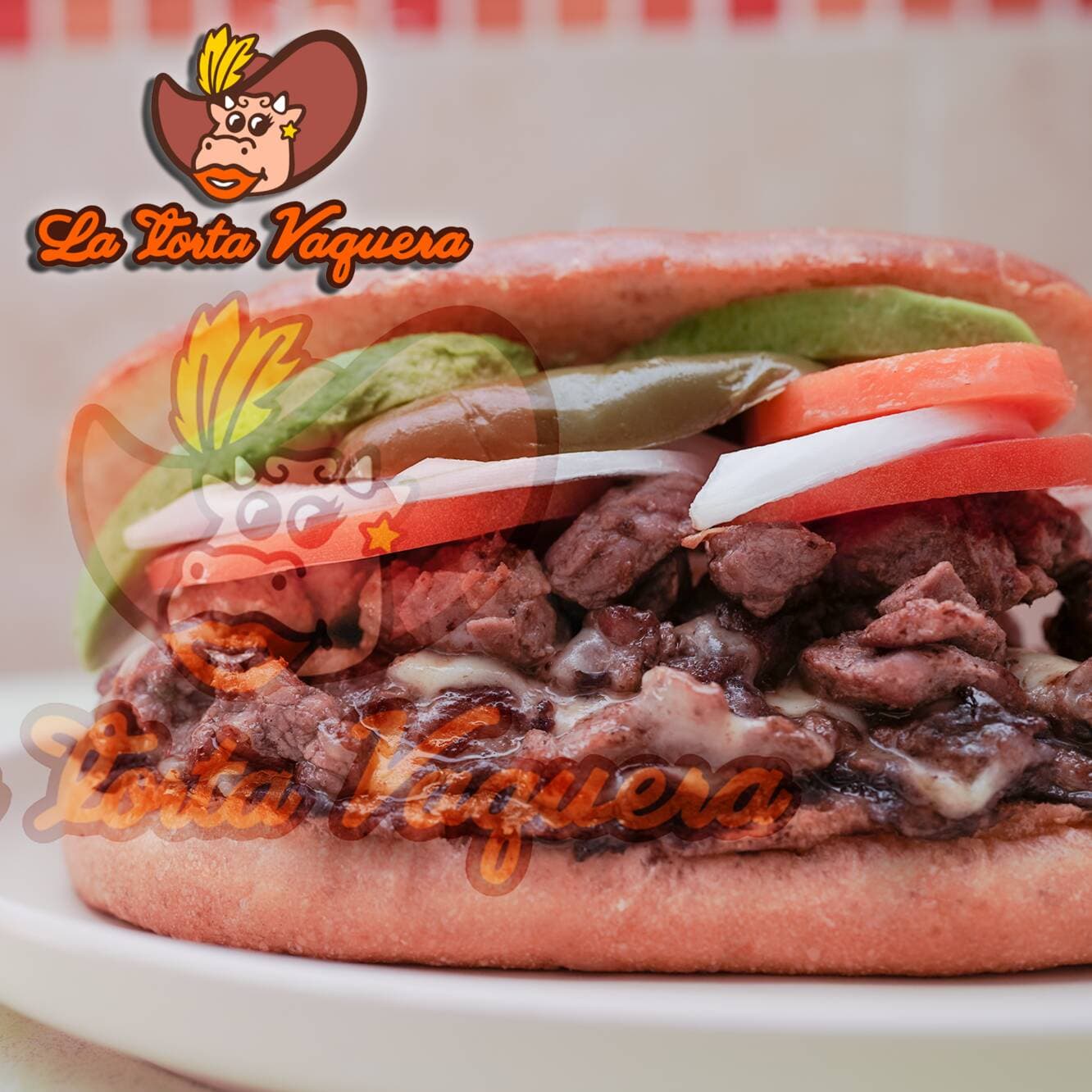 Torta de Arrachera con Queso