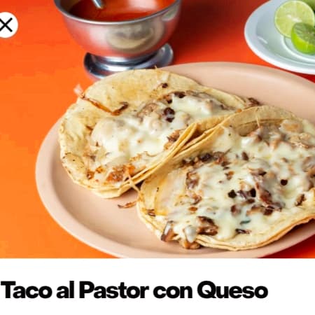 TACO AL PASTOR CON QUESO