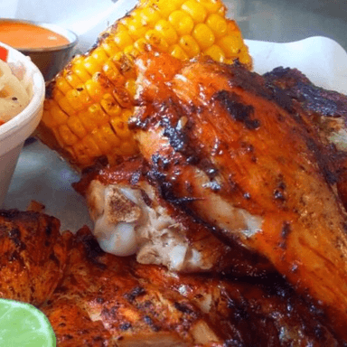 1/2 Pollo Asado+Guarnicion+Bebida