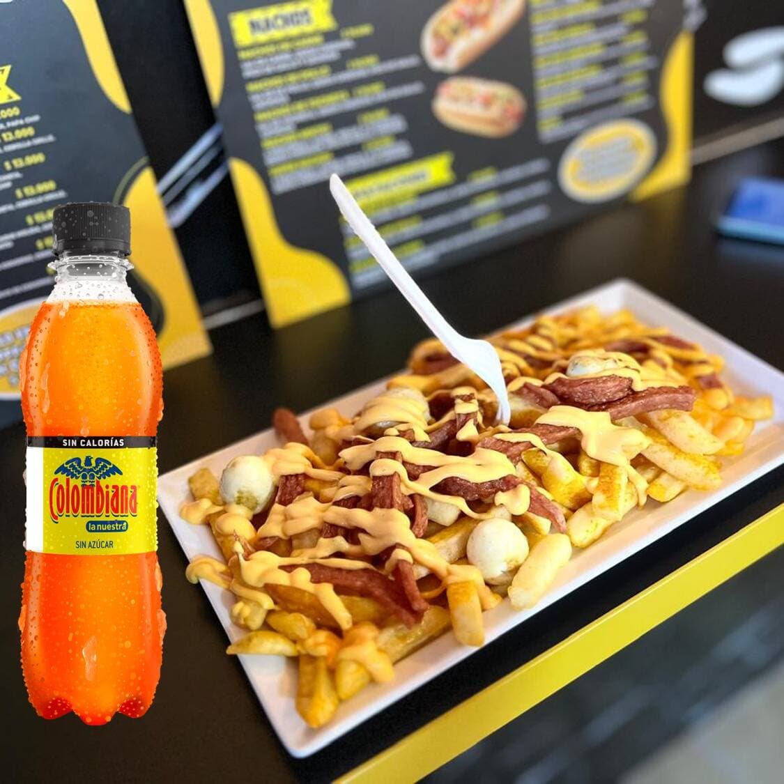 Combo Salchipapa de Carne más Gaseosa 250 Ml
